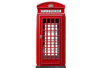 british telephone box isolated on a Transparent background. Generative AI