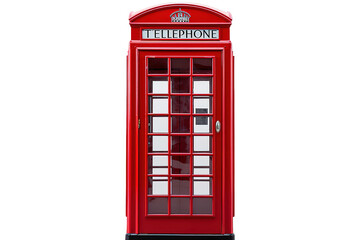 red telephone box isolated on a Transparent background. Generative AI
