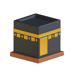 3D Model of Kaaba with Amazing Architectural Details as a Representation of the Holy Place in Islam.
3d illustration, 3d element, 3d rendering. 3d visualization isolated on a transparent background