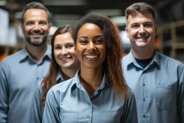 Obraz premium Business team leader, Happy multiracial professional employees, team.