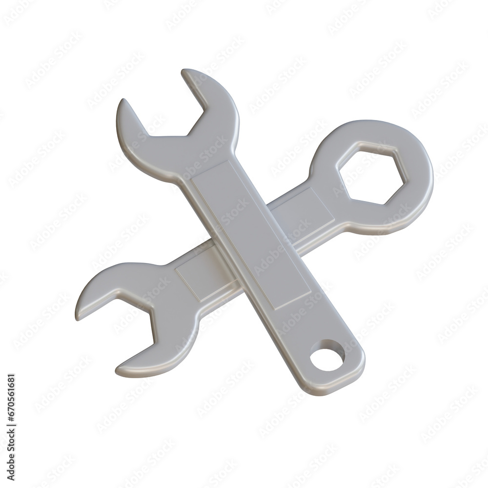 Aufkleber 3d model of wrench with sturdy design to facilitate repair work. essential tool in assembly and repa