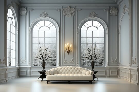 Room with white walls, Elegant and classy.