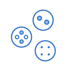 Clothing sewing buttons vector isolated illustration. Set of sewing buttons. Sewing Button Icon Logo Vector Symbol. Vector collection of buttons for clothes. Fashion and needlework. Flat design.