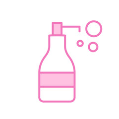 Liquid soap in a bottle with a dispenser. Disinfection and Hand Sanitizer Icon Vector Design on White Background. Hygiene concept, hand soap, liquid soap, gel, cream. Vector Illustration Linear style