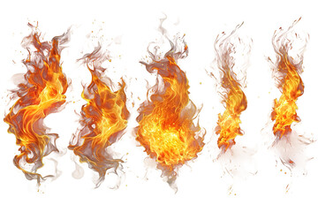 Fire flame isolated on a Transparent background. Generative AI