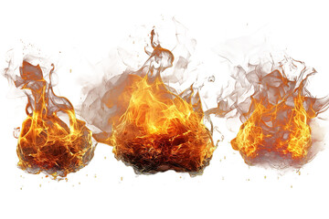 Fire flame isolated on a Transparent background. Generative AI