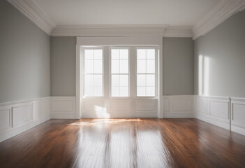 Obraz premium empty apartment room with wood floors
