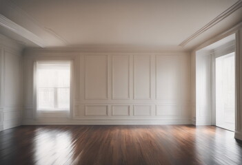 Fototapeta premium empty apartment room with wood floors