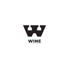 Wine logo. Logo for a liquor store, restaurant, or bar. Logo glass and bottle of wine with the inscription 