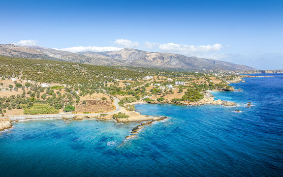 Landscape with Ligaridia and Moutsouna beach, Naxos island, Greece Cyclades
