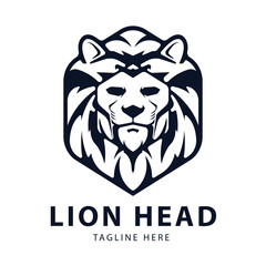 Lion head logo circles design template