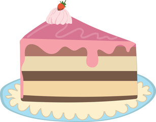 Slice cake illustration