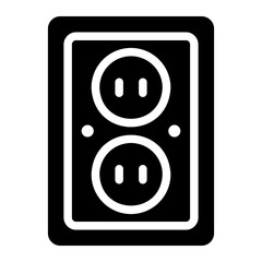 power socket glyph icon