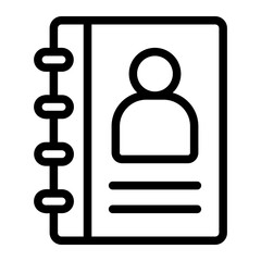 book contact line icon