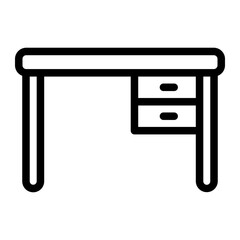 office desk line icon