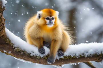 Monkey in snow
