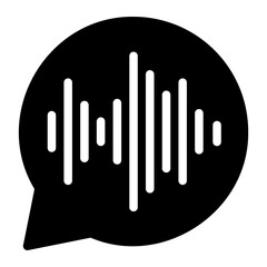 Obraz premium audio message glyph icon
