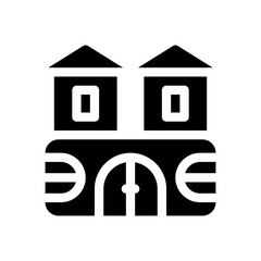 haunted house glyph icon
