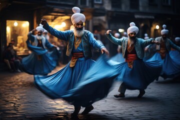 Ethereal Dance: Sufi Devotion in the Heart of the City - obrazy, fototapety, plakaty