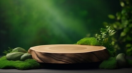 Natural Materials Product Presentation Podium. Abstract Nature Composition.
