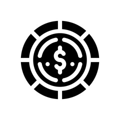 dollar coin glyph icon