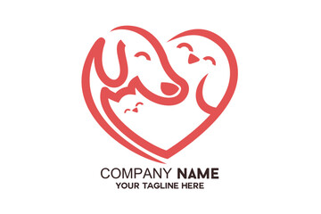love logo with animal shape