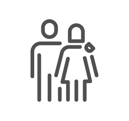 Social policy related icon outline and linear vector.