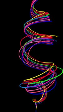 Twiting colorful lines abstract animation