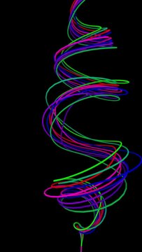 Twiting colorful lines abstract animation