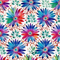 Fototapeta na wymiar seamless pattern with flowers, generative Ai 