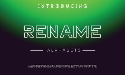 RENAME Modern outline display font vector.