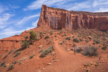 hiking in the monument valley, arizona, usa