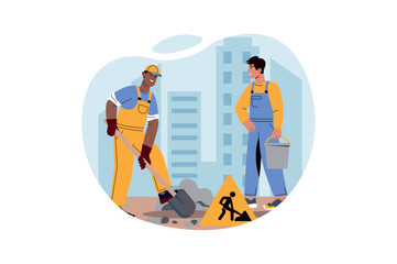 Construction works concept