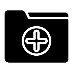 medical folder glyph icon