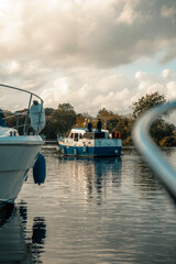 Norfolk Broads boat cruise river sailing, fishing trawler boat skipper captain, national park, lake...