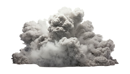 grey smoke cloud isolated on transparent background cutout