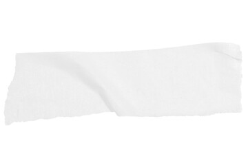 A piece of white paper tape on a blank background.