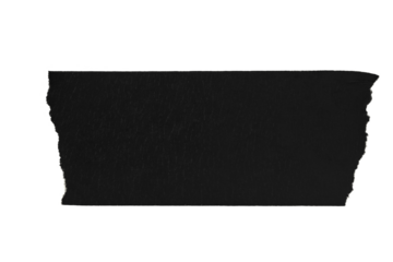 A piece of black paper tape on a blank background.