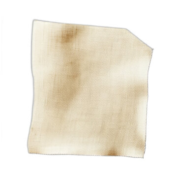 Piece of linen fabric isolated on transparent background