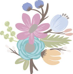Rustic bouquet flower illustration
