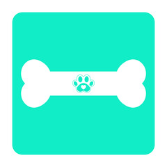 dog food bone square icon