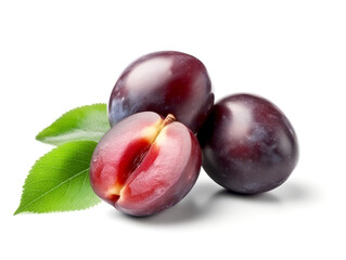 Obraz premium Plums isolated on white background..