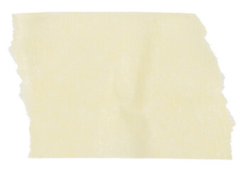 A piece of yellow paper tape on a blank background.