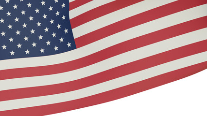 Fototapeta premium American flag on transparent background. Waving US flag. 3d rendering. 