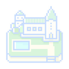 Naklejka premium ピクセルアートな洋風の館★PNG
