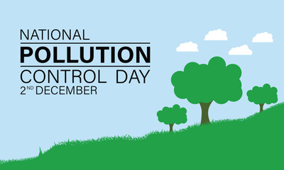 National Pollution control day is observed every year on December 2. Forest or Vehicle Problems in Template design. Banner, poster, card, background design.