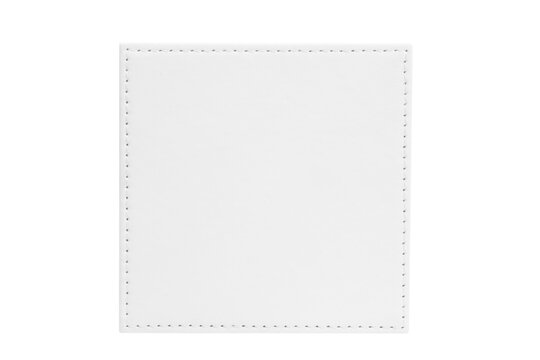 White leather frame on a blank background.