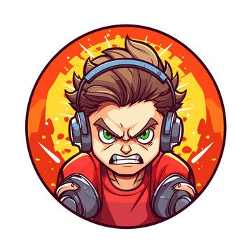 Angry Gamer Boy , Cartoon , Illustration, Cartoon PNG