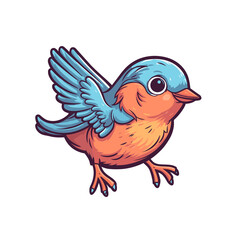 Fototapeta premium Cute Baby Bird Flying , Cartoon , Illustration, Cartoon PNG