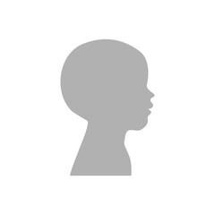 Vector illustration. Gray silhouette of a infant on a white background. Suitable for social media profiles, icons, screensavers and as a template.